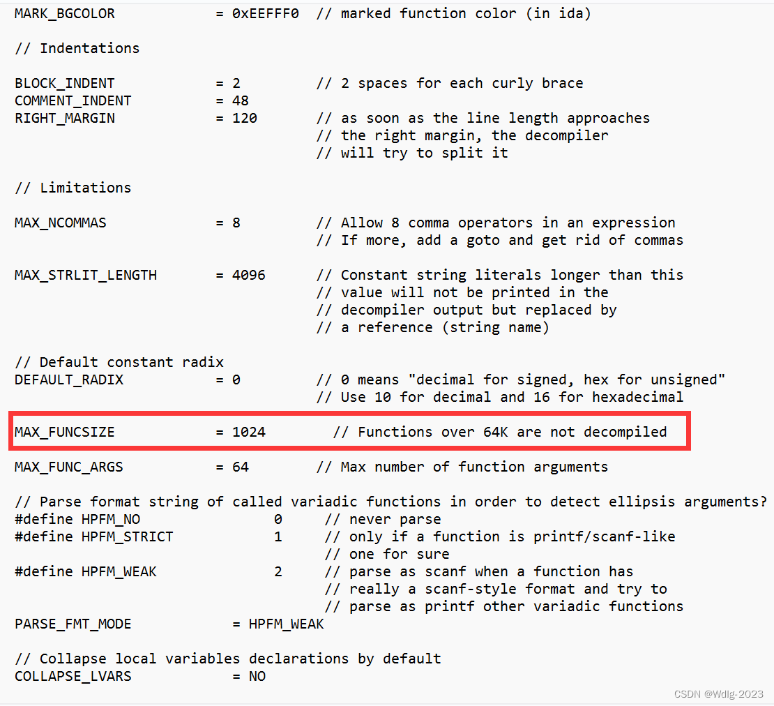 FUNCSIZE