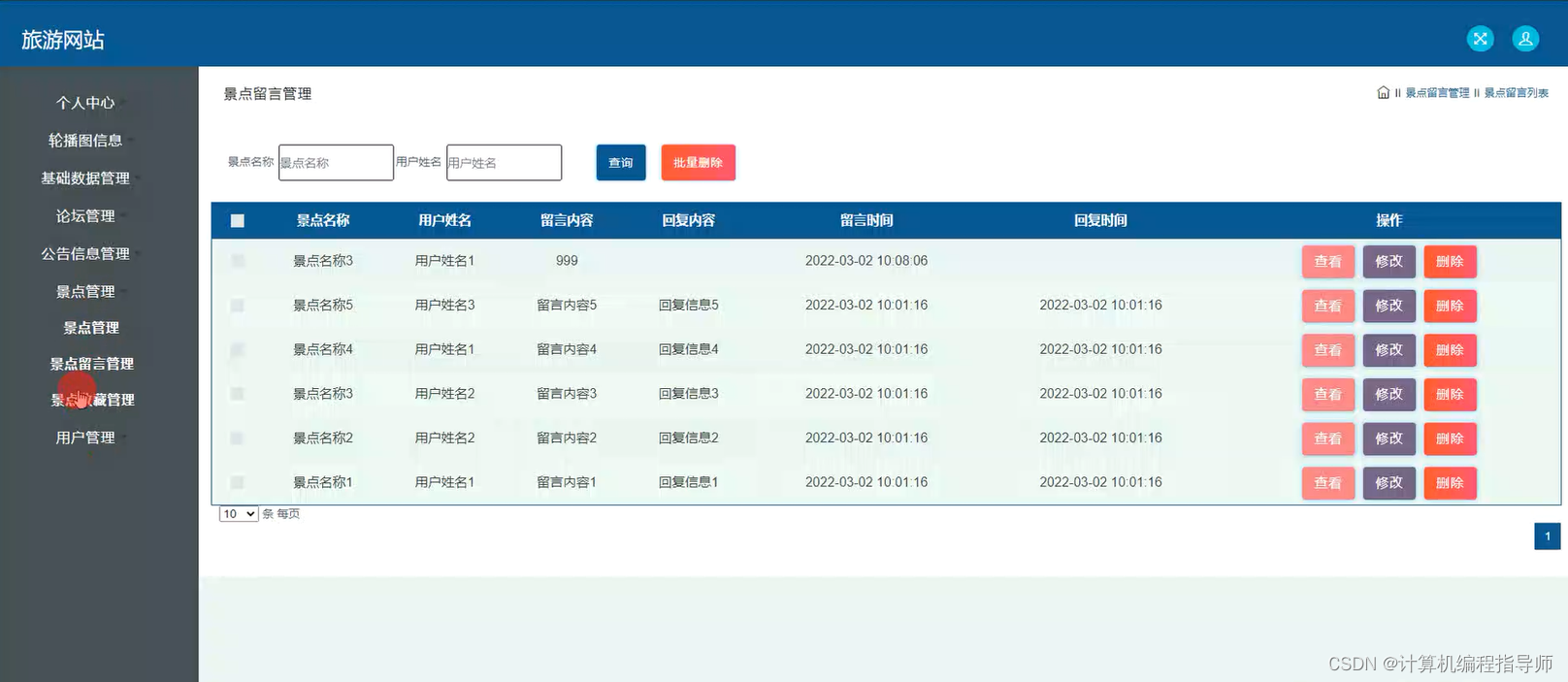 计算机毕业设计选什么题目好？springboot 旅游网站