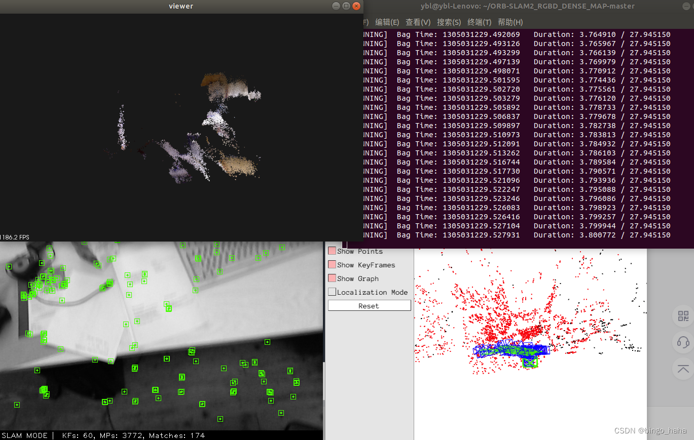 Ros下运行ORB-SLAM2_RGBD_DENSE_MAP-master稠密建图（带回环检测）_怎么使用astra跑orb-slam2稠密建 ...