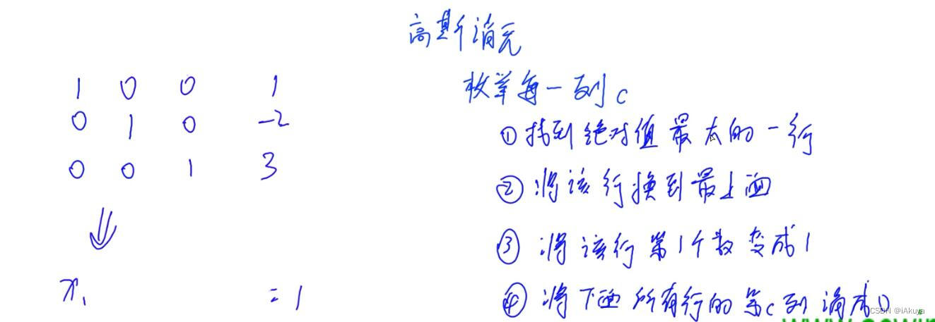 Acwing.883 高斯消元解线性方程组