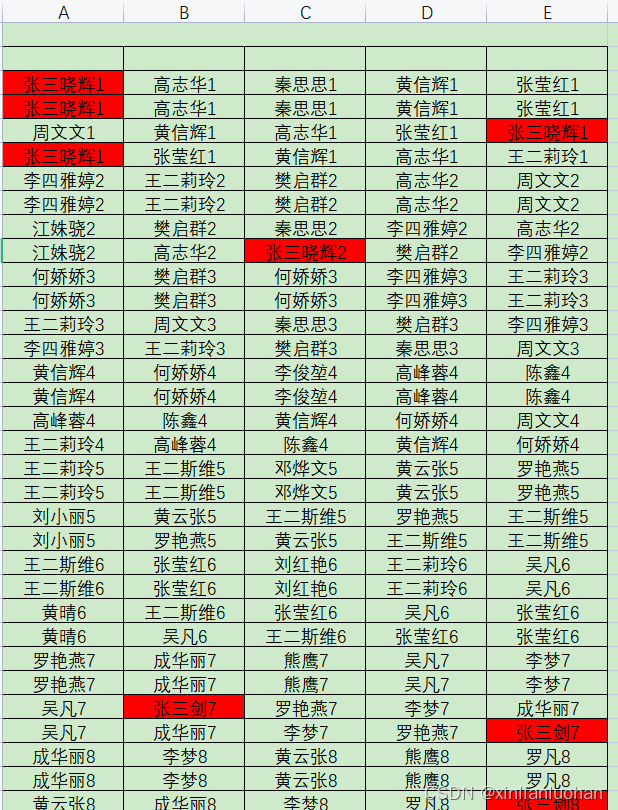 在Excel中找出某个重复项并用颜色标示出来