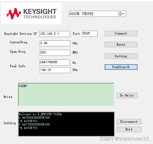 Keysight N9010 仪器SCPI控制_keysight 频谱仪编程CSDN博客