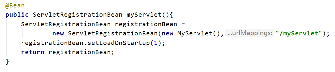 ServletRegistrationBean