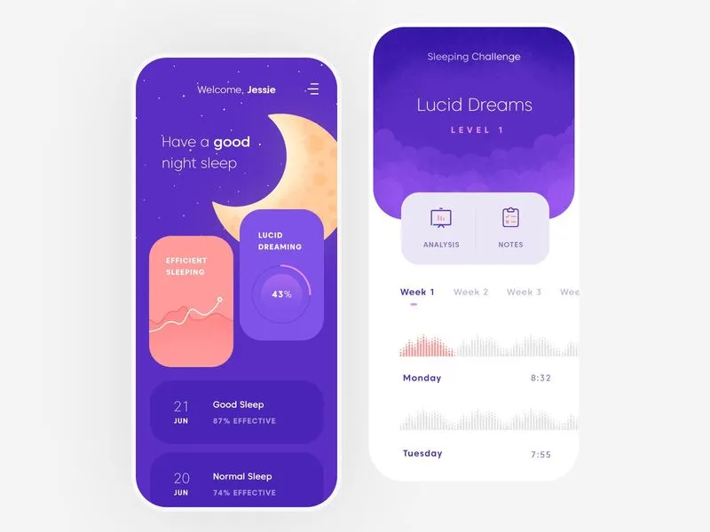 Sleeping Assistant Mobile App by Szymon Dziukiewicz