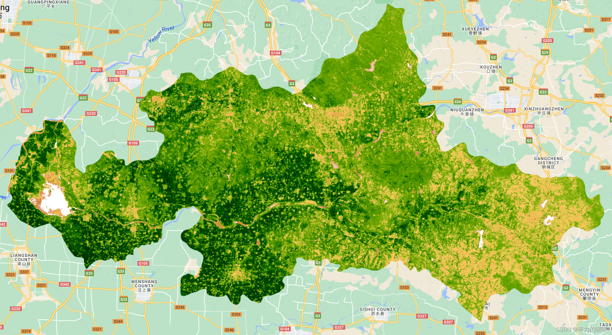 Sentinel-2获取的NDVI