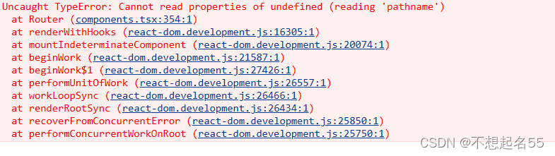 Cannot Read Properties Of Undefined reading pathname React 55 