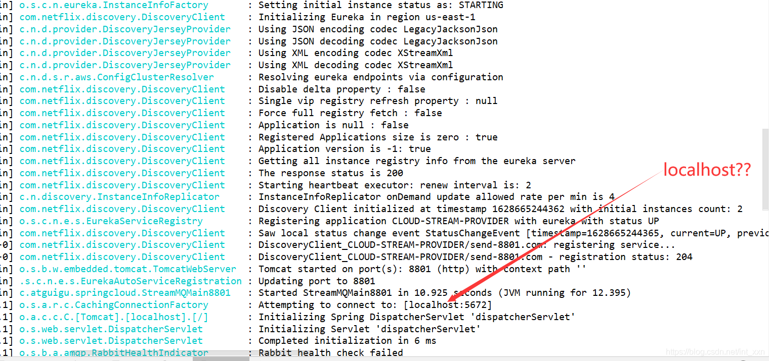 AmqpConnectException Connection refused