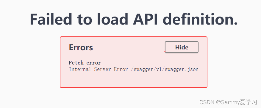 swagger中解决Fetch errorInternal Server Error /swagger/v1/swagger.jso ...