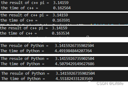 分别使用Python和C++利用无穷级数求Pi对比两者性能差距_c++用无穷级数求π-CSDN博客