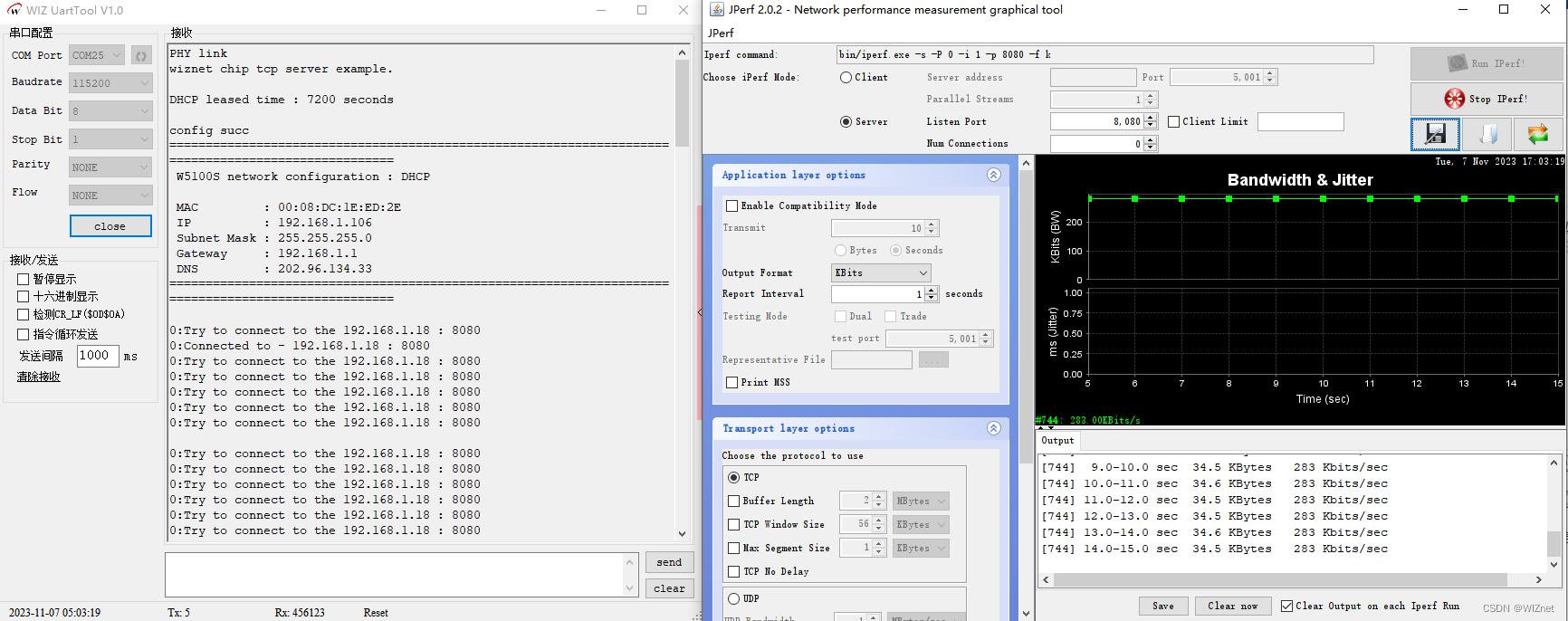 二十七、W5100S/W5500+RP2040树莓派Pico＜iperf 测速示例＞