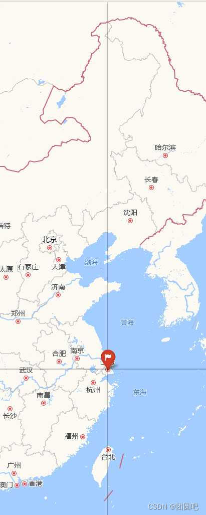 folium html 台北位置上海的正南方
