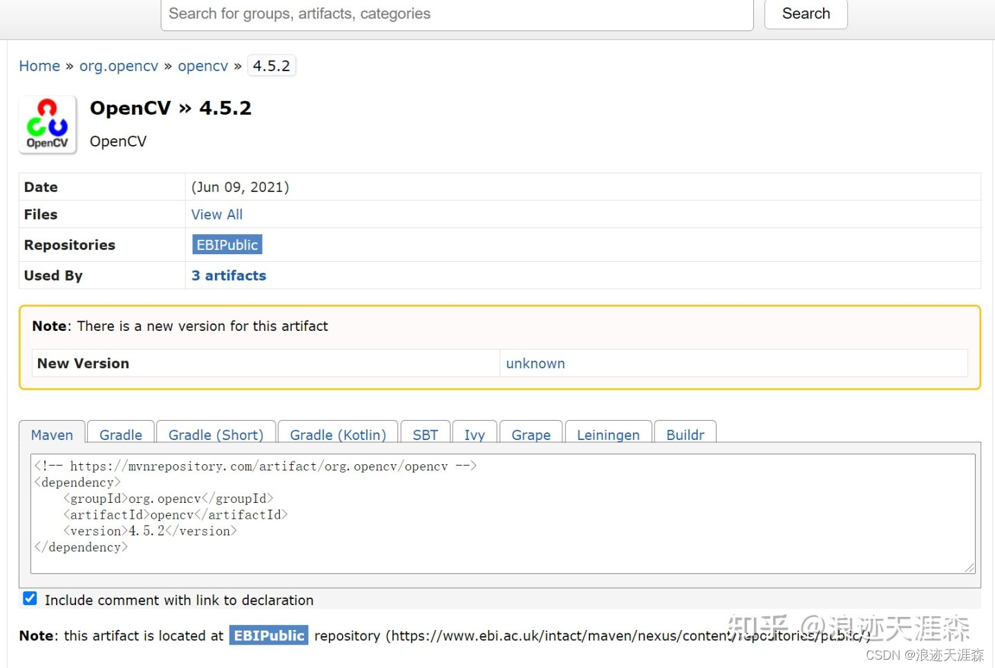 could not get resource 'https: maven2 org apache ... Could not find artifact org.opencv:opencv:pom:4.5.2 in central (https ...