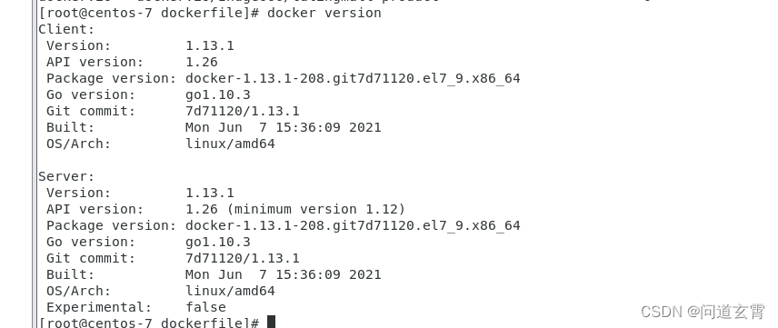 docker version结果