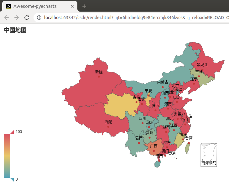 Python使用pyecharts库画简单的中国地图_python_不聪明的小侦探-华为开发者空间