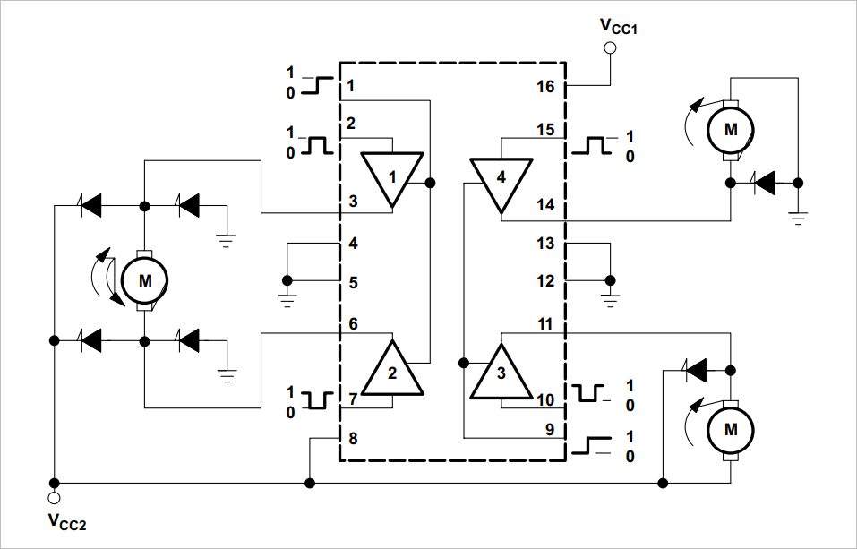 ▲ Figure 2.2 L293 driver reference circuit