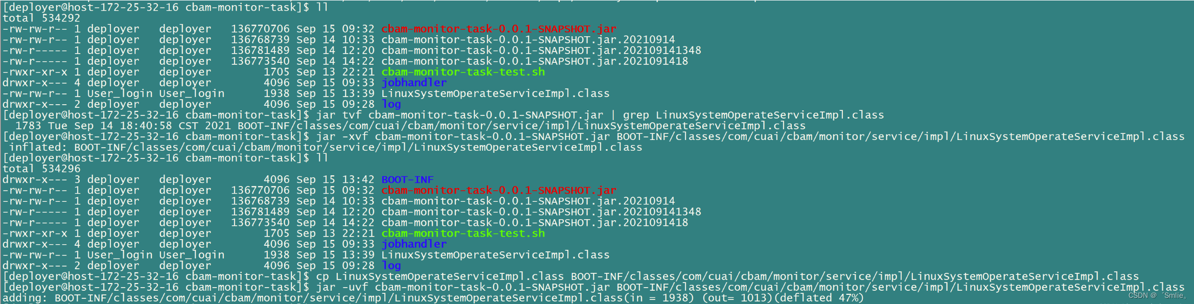 Linux下替换jar包里面的class文件以及在线修改配置文件_linux替换jar包中class文件CSDN博客