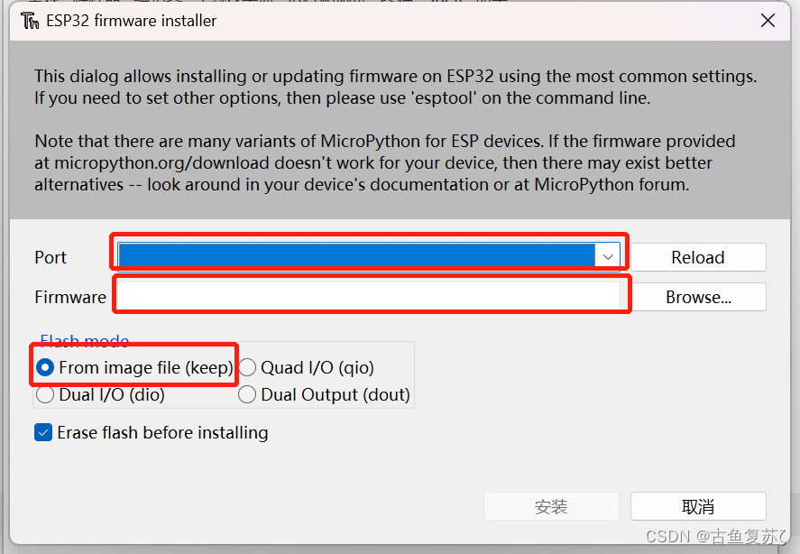 ESP32 installation library interface