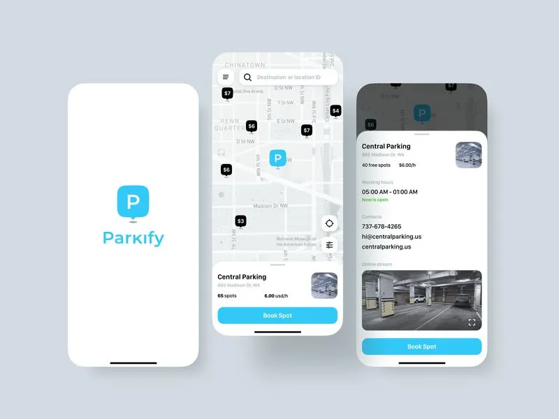 Parking and Transport Mobile App Design UI/UX by Disoft