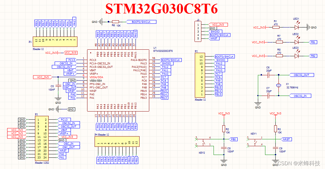 Stm32g030c8t6最小系统pcb设计（一）stm32g030最小原理图米蜂科技的博客 Csdn博客 3081