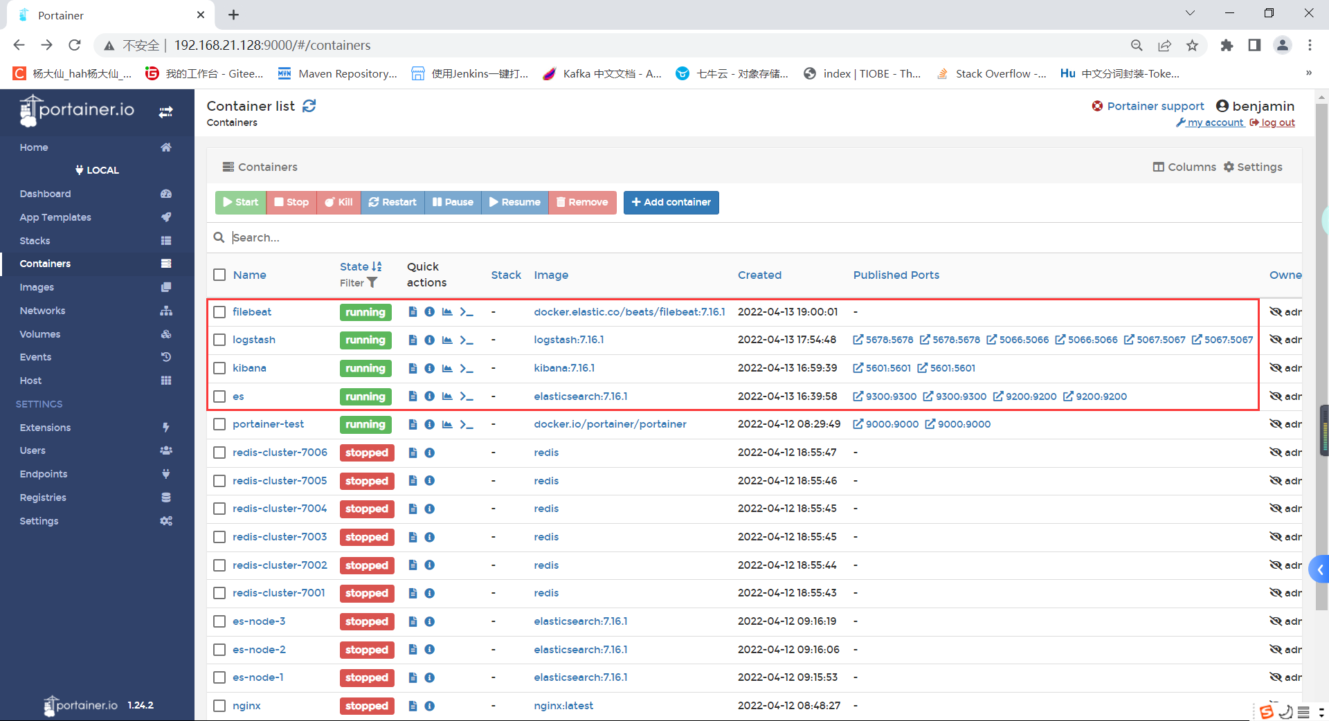 【图文详解】Docker搭建 ELK Stack (elk) [使用es-logstash-filebeat-kibana]_本机docker ...