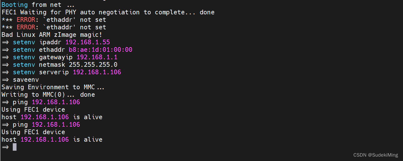 [外链图片转存失败,源站可能有防盗链机制,建议将图片保存下来直接上传(img-dJJOONjP-1675180576792)(..\Linux驱动开发记录\Linux驱动开发记录图库\九-4.4-3-uboot-FEC1-ping-host.png)]