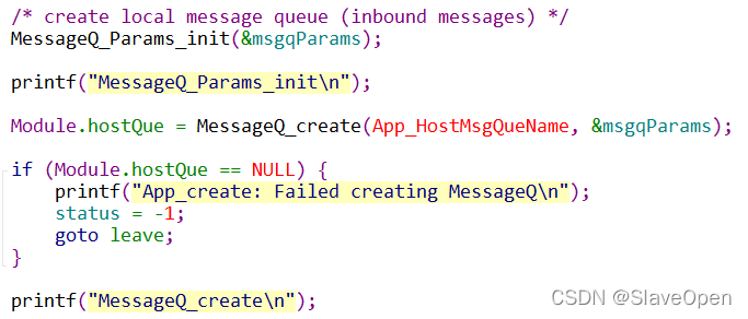创建 MessageQ 对象