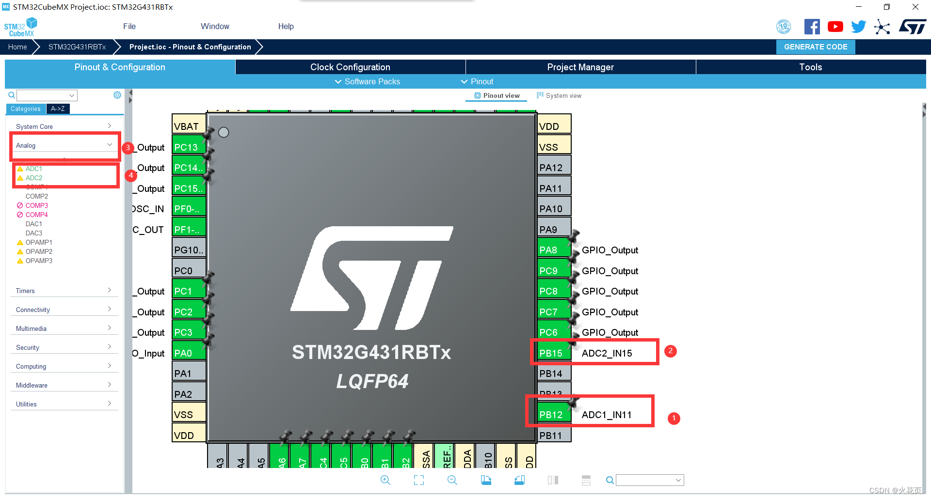 【STM32G431RBTx】备战蓝桥杯嵌入式→基本模块→ADC_stm32g431 adc1 adc2-CSDN博客