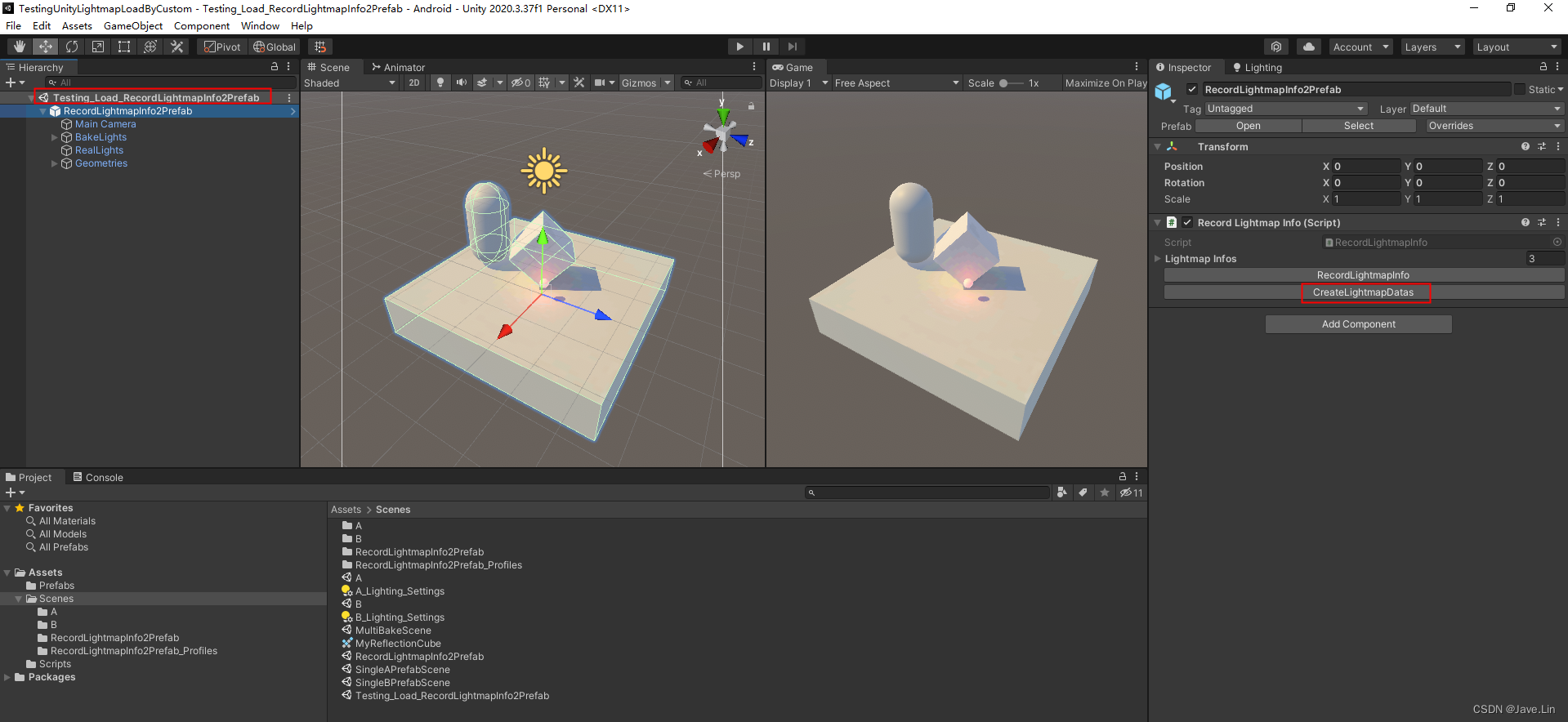 Unity LightmapLightProbe局部动态加载