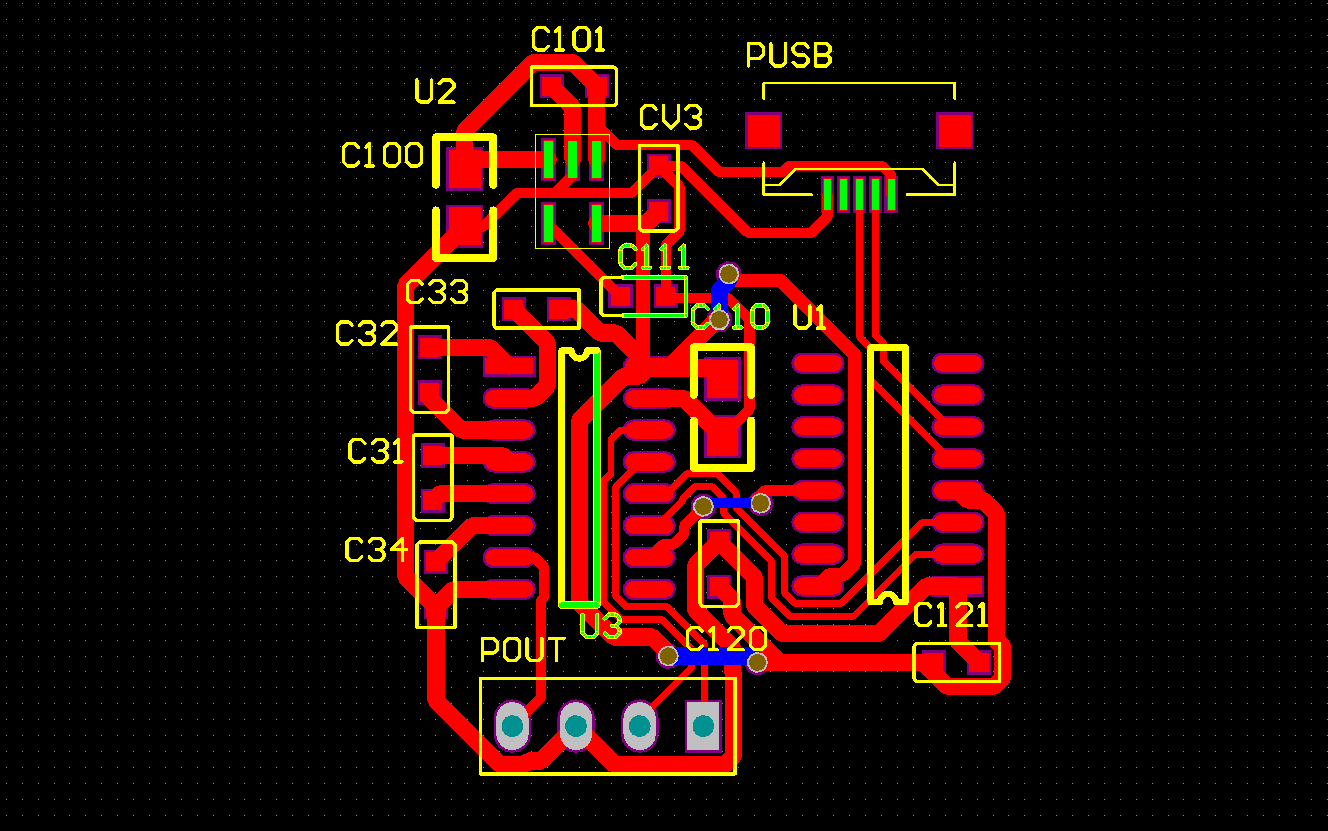 ▲ 图1.2.2 用于单面制版的PCB设计