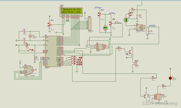 基于51单片机万年历电压电流检测-proteus仿真-源程序