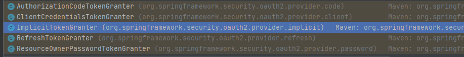 AbstractTokenGranter的五种子类