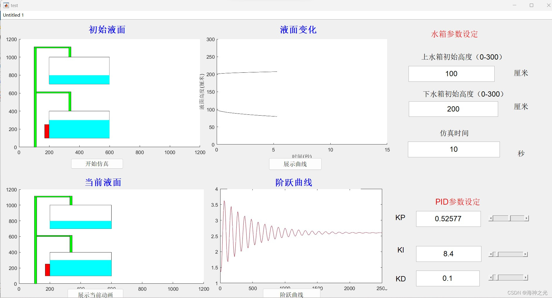 【水箱控制】基于matlab GUI PID双容水箱控制系统【含Matlab源码 3396期】