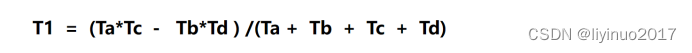 **T1  =  (Ta*Tc  -   Tb*Td ) /(Ta +  Tc  +  Td  +  Tb)**