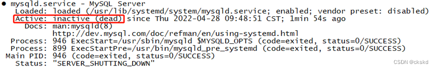 mysqld服务状态