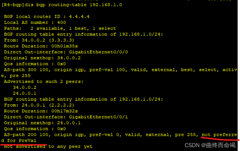 关于的BGP11条选路规则