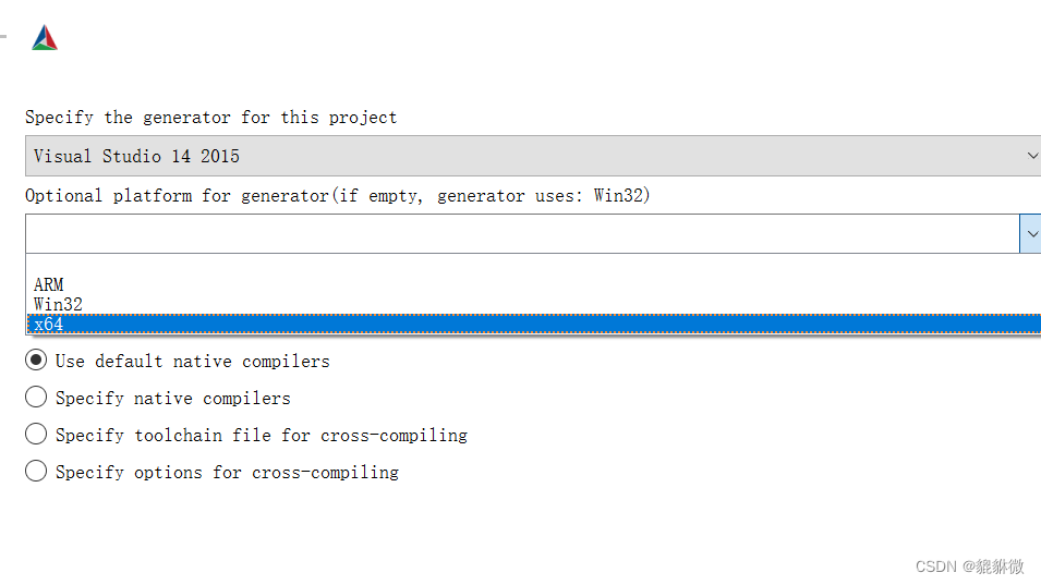cmake配置平台界面