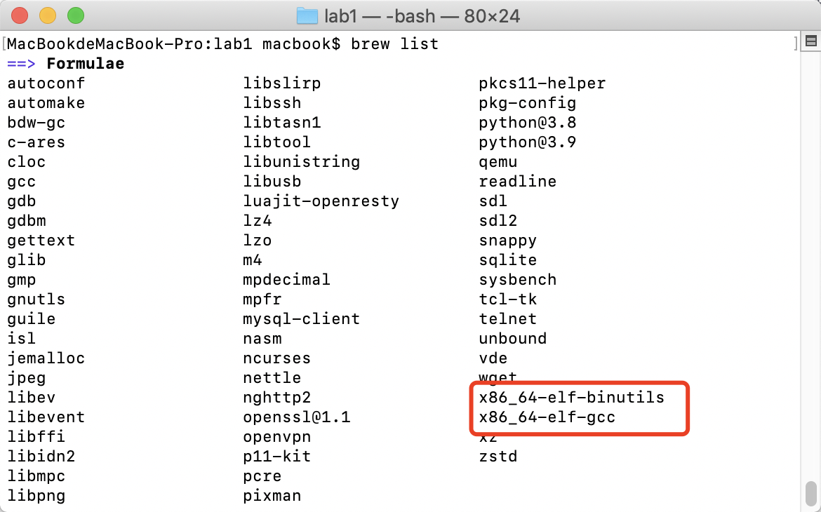 mac 安装ucore，Error Couldn‘t find an i386elf version of GCC/binutils