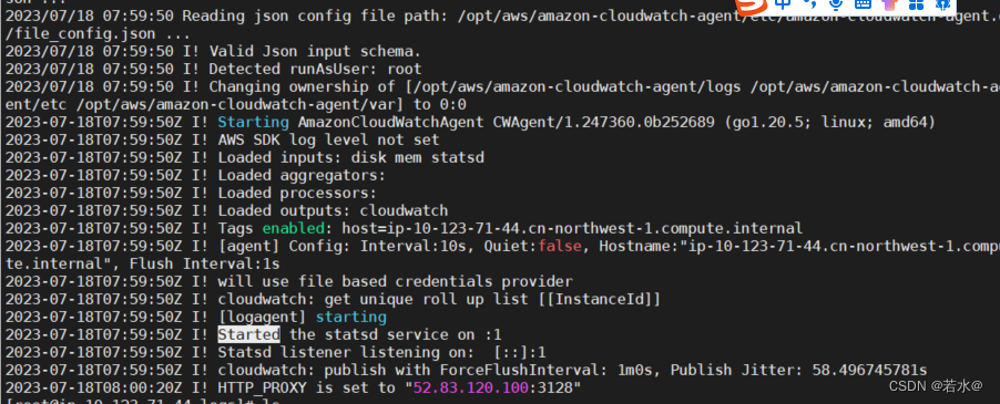 cloudwatch agent通过squid代理上传指标到cloudwatch