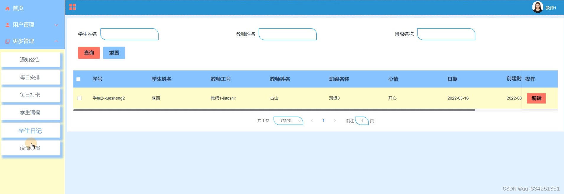 SpringBoot+Vue项目实现高校学生健康打卡系统