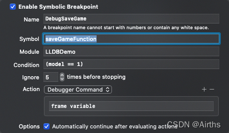 Symbolic Breakpoint Demo