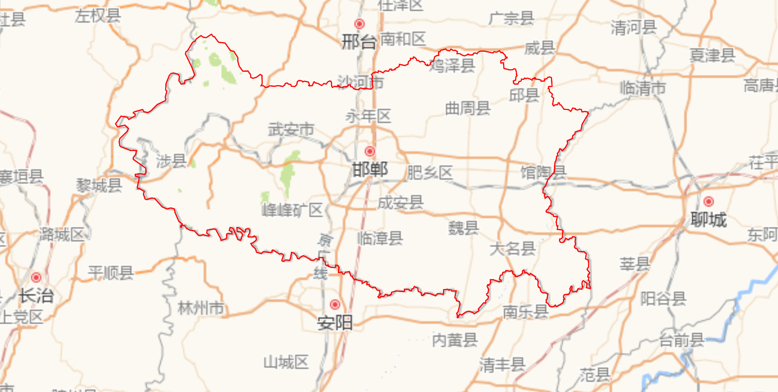 邯郸市矢量边界范围