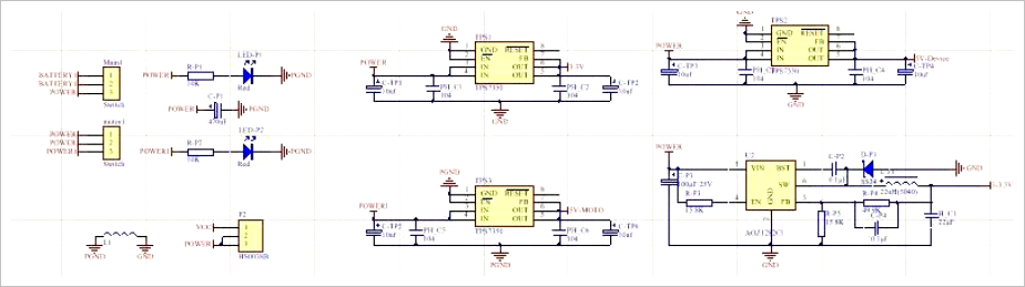 ▲ 图2.2.1 供电模块原理图