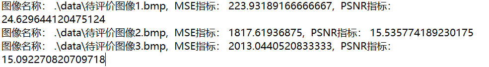 数字图像处理——图像质量评价（Python）