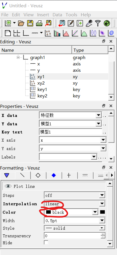 veusz formatting