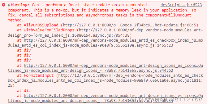 Warning: Can'T Perform A React State Update On An Unmounted Component. This  Is A No-Op, But It Indic_Index.Js:1273 Warning: Can'T Perform A React  State_Weixin_48112768的博客-Csdn博客