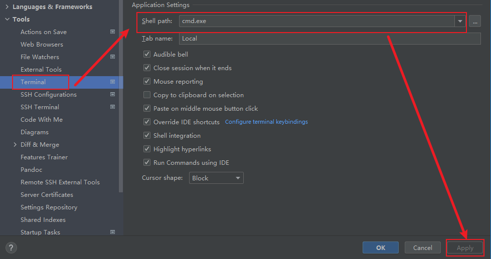 webstorm terminal buffer size