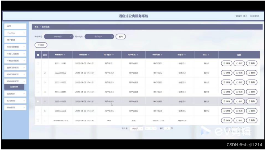 [附源码]Python计算机毕业设计SSM酒店式公寓服务系统（程序+LW)