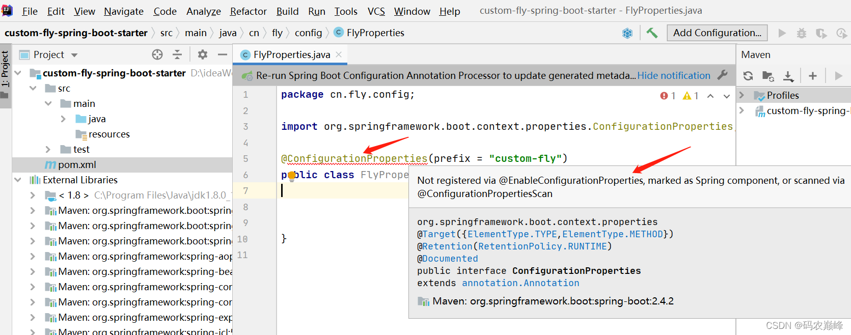 Spring Boot Configuration Annotation Processor Not Configured