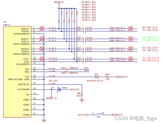HDMI接口信号流向及原理图分析